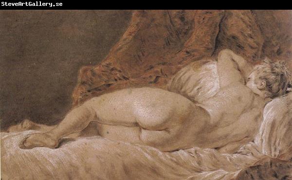 Francois Boucher Reclining female Nude seen from behind